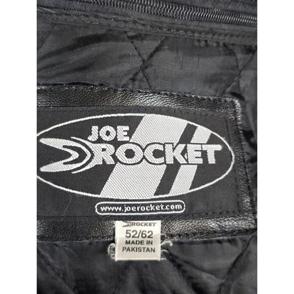 Joe Rocket Leather Motorcycle Jacket Mens 52 Red Black White Racing Armored - Picture 11 of 13